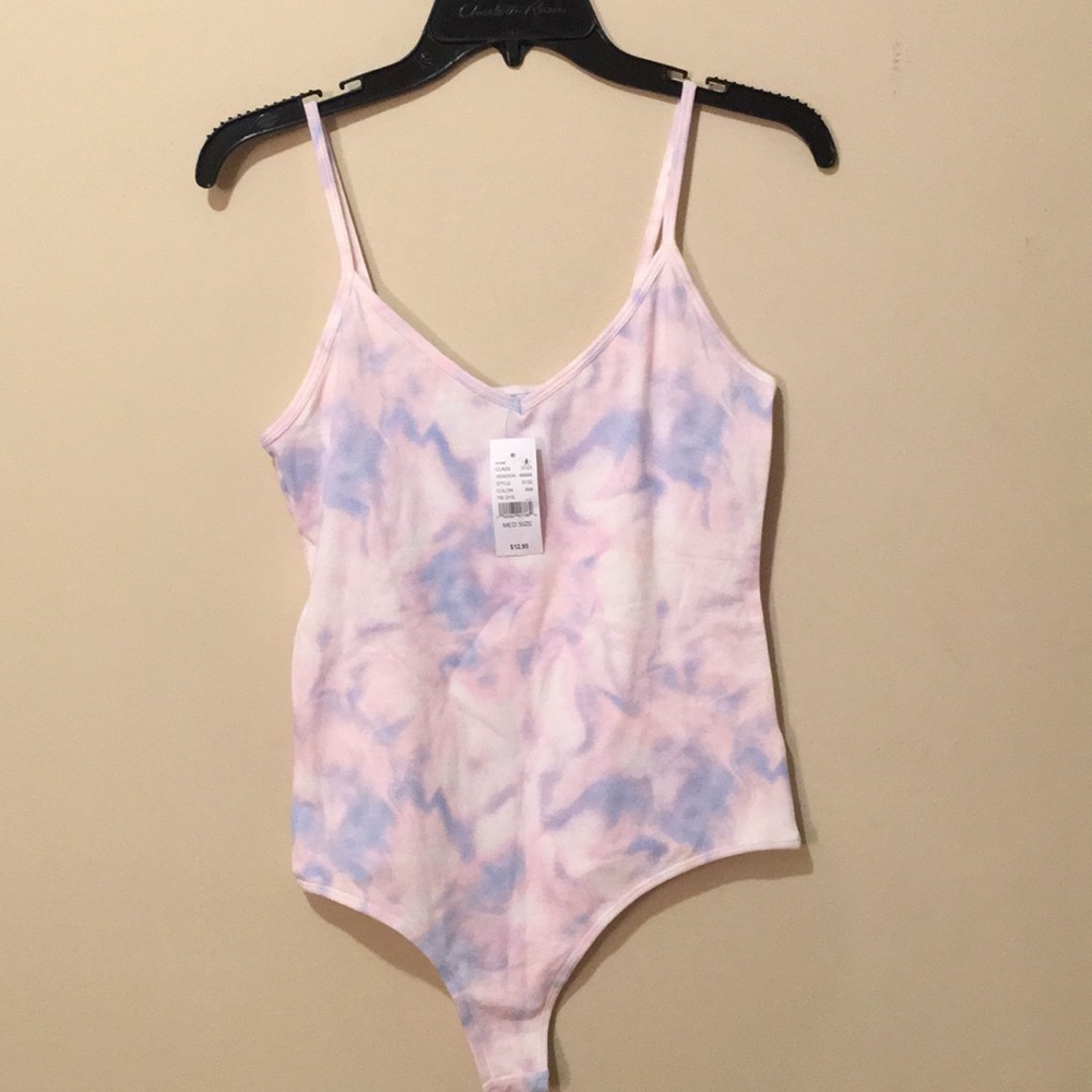 NWT Pink and blue tie die bodysuit. Size medium